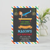 体操少年の誕生日パーティーの招待 招待状 (スタンド正面)