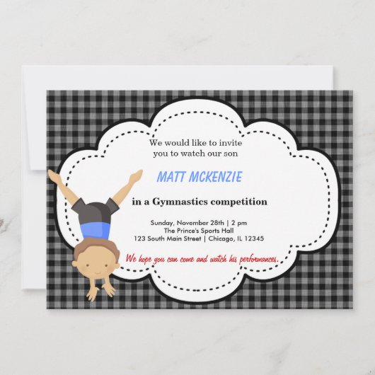 体操少年競技 招待状 (正面)