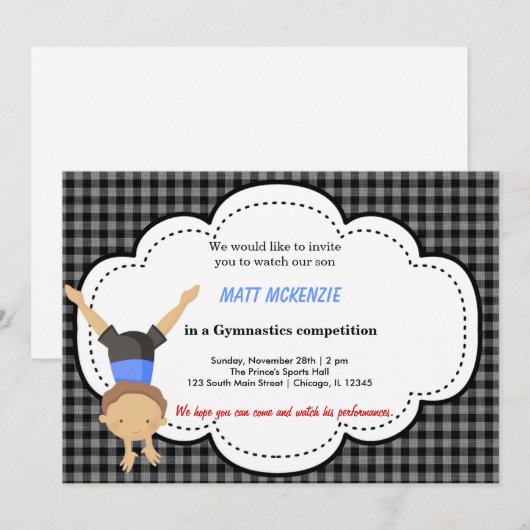 体操少年競技 招待状 (正面/裏面)