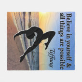 体操感動的引用文フリースブランケット フリースブランケット (正面(横))