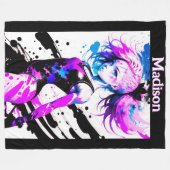 体操抽象芸術の精神カスタム フリースブランケット (正面(横))