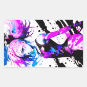 体操抽象芸術精神 長方形シール (正面)