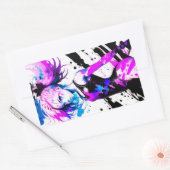 体操抽象芸術精神 長方形シール (封筒)