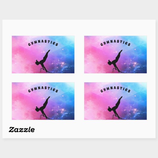 体操抽象芸術 長方形シール (シート)