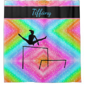 体操数々の色のパーソナライズされた シャワーカーテン (正面)