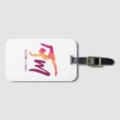 体操文房具 |モノグラムイニシャルポーズ ラゲッジタグ (正面横)