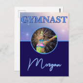 体操深い王室のカスタムの写真と名前 ポストカード (正面/裏面)