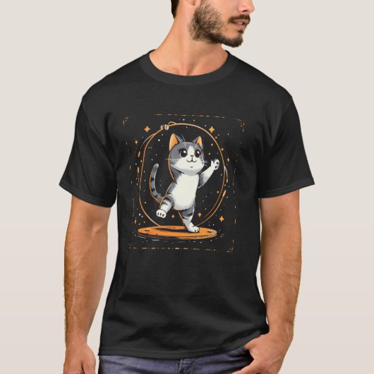 体操猫のアクロバット Tシャツ (正面)