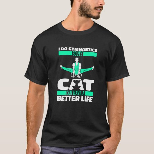 体操猫 芸術体操 体操競技 Tシャツ (正面)