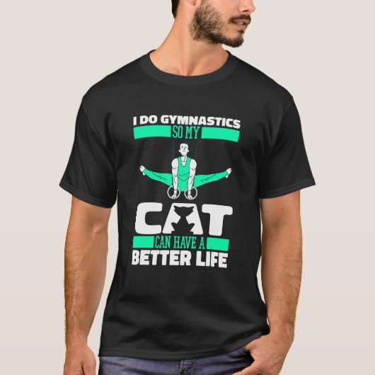 体操猫 芸術体操 体操 Tシャツ (正面)