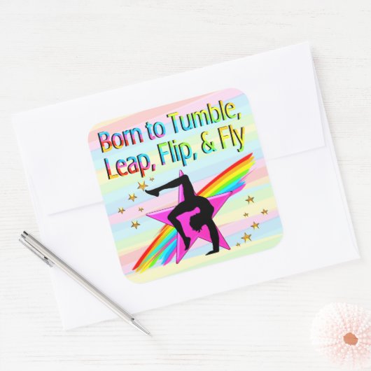 体操生まれシールを落とす スクエアシール (封筒)