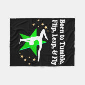 体操生まれデザインを転倒する フリースブランケット (正面(横))