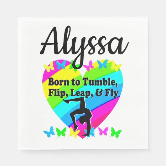 体操生まれ女子デザインを転がす スタンダードランチョンナプキン (正面)