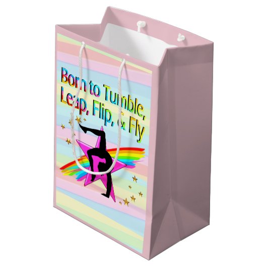 体操生まれ抱き枕を転倒する ミディアムペーパーバッグ (裏面アングル)