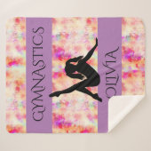 体操用シェルパ毛布。パーソナライズされた名前 シェルパブランケット (正面(横))