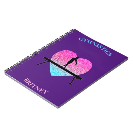 体操用ビームスパークルハート紫   ノートブック (左側)