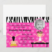 体操競技フォト誕生日招待状 招待状 (正面/裏面)