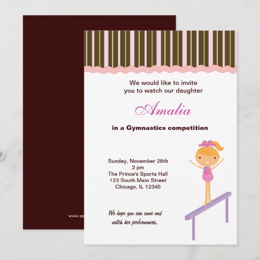 体操競技大会 招待状 (正面/裏面)