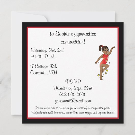 体操競技招待状 招待状 (裏面)