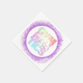 体操紙吹雪レター(紫グリッター) スタンダードカクテルナプキン (角)