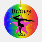 体操素晴らしパーソナライズされたオーナメント セラミックオーナメント (裏面)