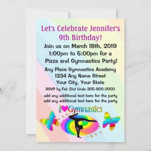 体操素晴らし招待状が大好き 招待状 (裏面)