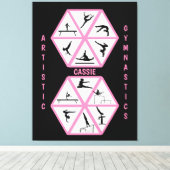 体操芸術的用六角形 キャンバスプリント (インサイチュ (ウッドフロア))