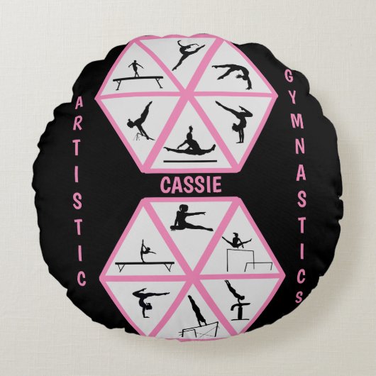 体操芸術的用六角形 ラウンドクッション (正面)