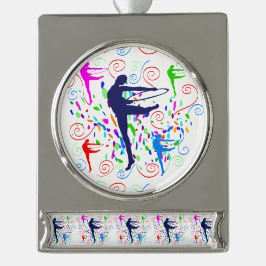 体操芸術的術 シルバープレートバナーオーナメント (正面)