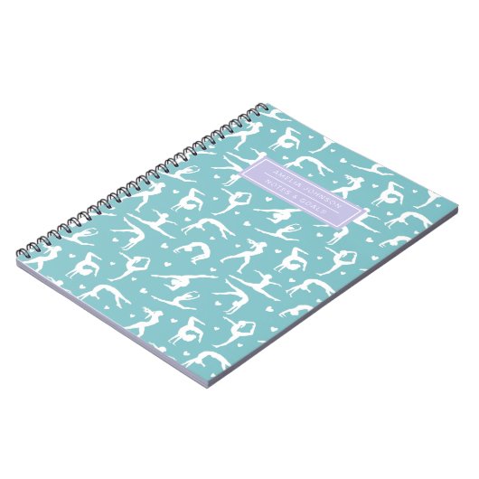体操訓練ティール(緑がかった色)名前をカスタムする モダン ノートブック (左側)