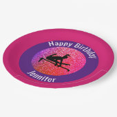 体操誕生日でこぼこバースパークル ペーパープレート (アングル)