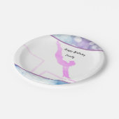 体操誕生日でこぼこバー水色 ペーパープレート (アングル)