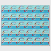 体操誕生日ガールカワイイパーソナライズされた ラッピングペーパー (フラット)