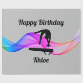 体操誕生日グレーラッピング紙 ラッピングペーパー (フラット)