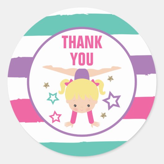 体操誕生日サンクスオープニングクラシックラウンド ラウンドシール (正面)