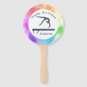 体操誕生日バランスビーム水カラスプラッシュ ハンドファン (正面)