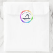 体操誕生日バランスビーム水カラスプラッシュ ラウンドシール (バッグ)