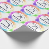 体操誕生日バランスビーム水カラスプラッシュ ラッピングペーパー (角)