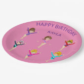 体操誕生日パーソナライズされた紙プレート ペーパープレート (アングル)