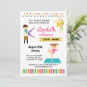 体操誕生日パーティーの招待状 招待状 (スタンド正面)