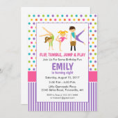 体操誕生日パーティーの招待状 招待状 (正面/裏面)