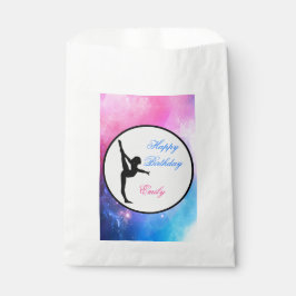 体操誕生日ピンク&ブルーパーティーの好意バッグ フェイバーバッグ