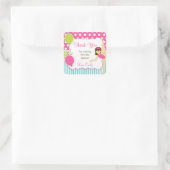 体操誕生日メッセージカード スクエアシール (バッグ)