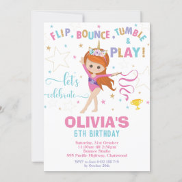 体操誕生日ユニコーンガール体操パーティー 招待状