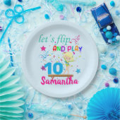 体操誕生日レッツフリップカスタム  ペーパープレート (パーティー)