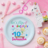 体操誕生日レッツフリップカスタム  ペーパープレート (パーティー)