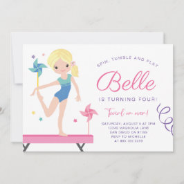 体操誕生日招待状とPinwheels 招待状