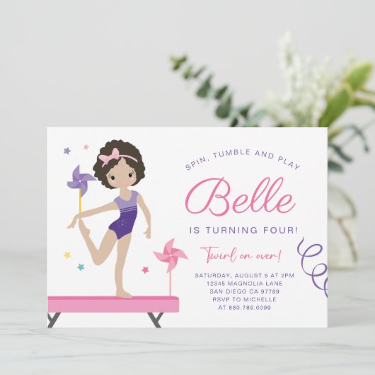 体操誕生日招待状とPinwheels 招待状 (スタンド正面)