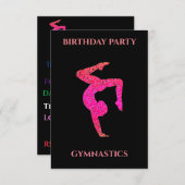 体操誕生日招待状パーソナライズされた。 (正面/裏面)