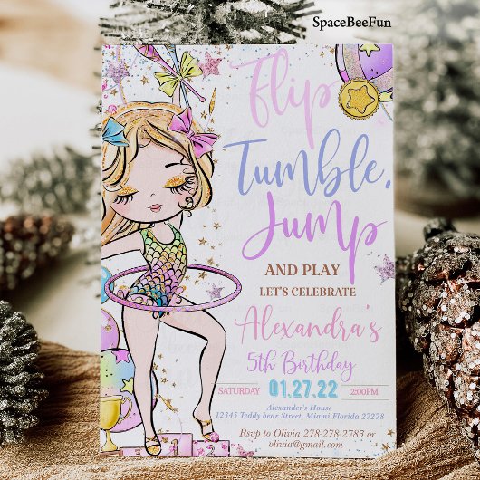 体操誕生日招待状パーティー体操 招待状
